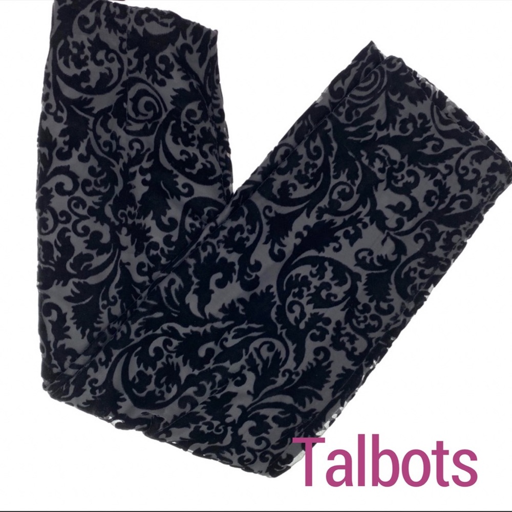 TALBOTS Black Velveteen Broquet design NWT